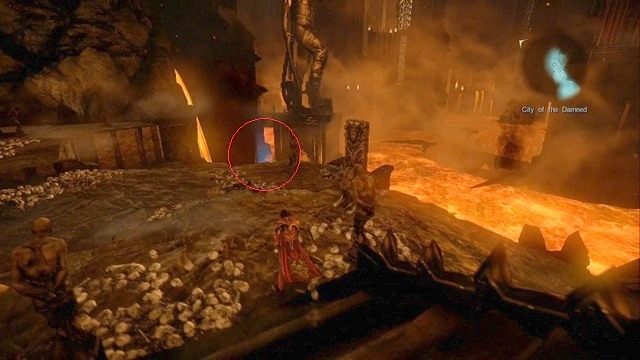 Na obrazku zaznaczona Skrzynia Bólu. - Misja 2 - The Three Gorgons | Kampania - opis przejścia - Castlevania: Lords of Shadow 2 - poradnik do gry