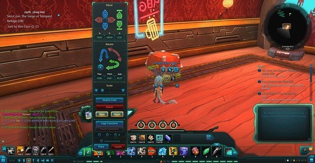 Zaawansowana edycja przedmiotów po lewej stronie. Głównie do pozycjonowania i obracania - Housing | Podstawowe Mechaniki | WildStar - WildStar - przewodnik po grze