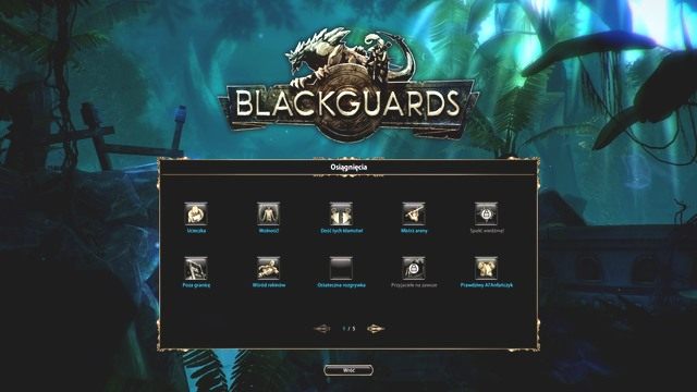 Na niebiesko są zaznaczone odblokowane osiągnięcia. - Osiągnięcia | Informacje wstępne | Blackguards - Blackguards - poradnik do gry