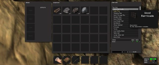 Okno przedstawiające miejsce do craftingu przedmiotów - Rzemiosło (Crafting) w Rust - Rust - przewodnik przetrwania - poradnik do gry