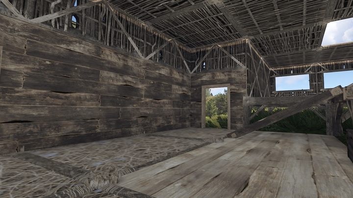 Używając Młotka, jesteście w stanie zniszczyć świeżo postawioną ściankę (z patyków, ale tylko przez chwilę) oraz zmienić materiał, z jakiego zbudowane są ściany, podłogi i inne - Rust: Pierwsza baza - jak budować, ulepszać budynki - Rust - przewodnik przetrwania - poradnik do gry