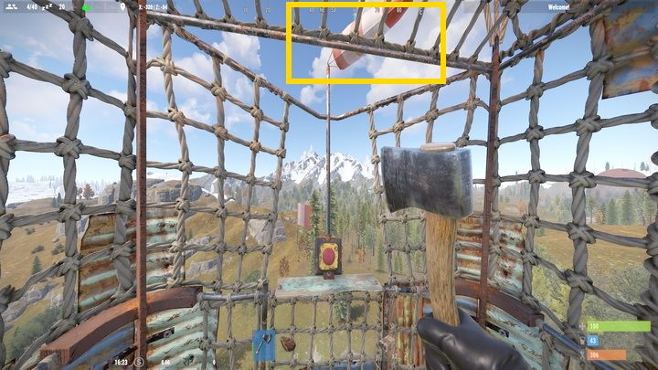 Aby sterować balonem, wykorzystujecie tylko jeden, czerwony przycisk - Rust: Podstawowy transport - konie, samochody i inne - Rust - przewodnik przetrwania - poradnik do gry