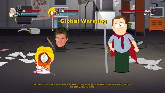 Al Gore to jedna z najtrudniejszych walk w grze - Człowieko-Niedźwiedzio-Świnia/ManBearPig | Zadania poboczne - South Park: Kijek Prawdy - poradnik do gry
