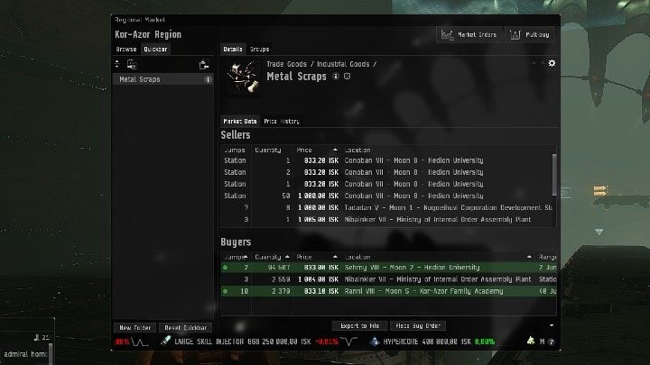 Rynek w grze EVE Online jest ewenementem na skalę wszystkich gier MMO - EVE Online: Interfejs - ważne elementy - EVE Online - poradnik do gry