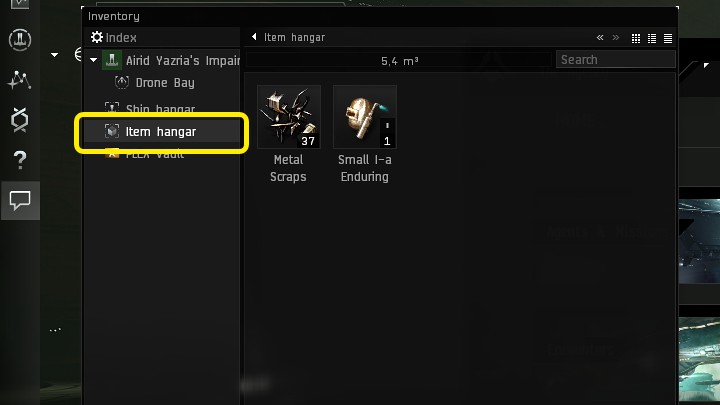 Zanim będziecie mogli sprzedać przedmioty na rynku w grze EVE Online, najpierw musicie przenieść je do hangaru przedmiotów (Item Hangar) - EVE Online: Rynek/Market - jak sprzedawać? - EVE Online - poradnik do gry