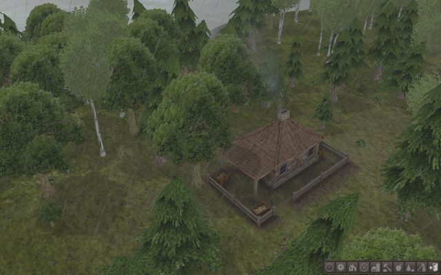 Chatka zbieraczy musi być umiejscowiona w samym środku leśnej gęstwiny. - Zbieractwo w Banished | Produkcja żywności - Banished - poradnik do gry