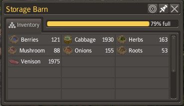 Takie wypełnienie stodoły z pewnością zadowoli każdego mieszkańca. - Jak utrzymać odpowiednie zdrowie i zadowolenie w Banished? | Podstawy rozgrywki - Banished - poradnik do gry
