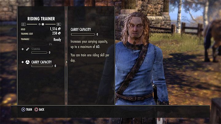 Innym sposobem na permanentne zwiększanie inwentarza jest odbywanie płatnych lekcji jeździectwa - ESO: Inwentarz bohatera - jak powiększyć? - The Elder Scrolls Online - poradnik do gry