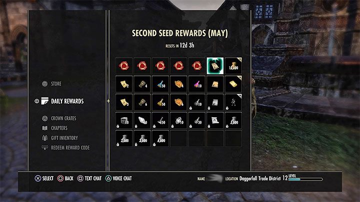 The Elder Scrolls Online nagradza za zalogowanie się do gry każdego kolejnego dnia - dostępne są mianowicie dzienne nagrody (Daily Rewards), które resetują się co 24 godziny - ESO: Porady na start - The Elder Scrolls Online - poradnik do gry