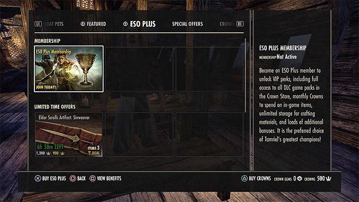 The Elder Scrolls Online nie wymaga posiadania wykupionej subskrypcji ESO Plus do prowadzenia gry, ale może ona znacząco ułatwiać rozgrywkę - ESO: Porady na start - The Elder Scrolls Online - poradnik do gry