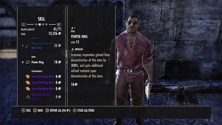 Kolejny sposób na pozyskiwanie pieniędzy to sprzedawanie - ESO: Gromadzenie złota, porady - The Elder Scrolls Online - poradnik do gry