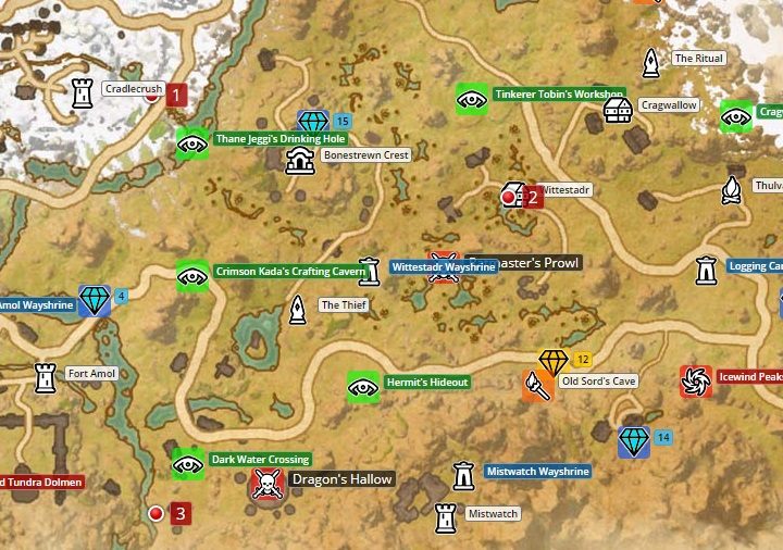 Mapa Eastmarch - ESO Summerset: Zakon Psijic - zadania wstępne - The Elder Scrolls Online - poradnik do gry