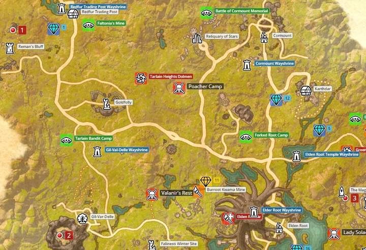 Mapa Grahtwood - ESO Summerset: Zakon Psijic - zadania wstępne - The Elder Scrolls Online - poradnik do gry