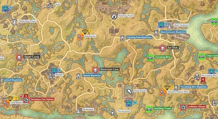 Mapa Shadowfen - ESO Summerset: Zakon Psijic - zadania wstępne - The Elder Scrolls Online - poradnik do gry