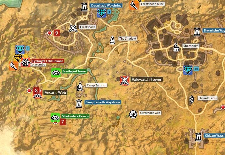 Mapa Rivenspire - ESO Summerset: Zakon Psijic - zadania wstępne - The Elder Scrolls Online - poradnik do gry