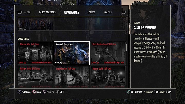 Wariant ten pozwala najszybciej stać się wampirem, ale wymusza wydanie prawdziwych pieniędzy - ESO: Wampiryzm - jak stać się wampirem? Mapa, umiejętności - The Elder Scrolls Online - poradnik do gry