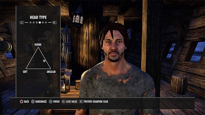 Możesz używać suwaka do ustalenia ogólnego kształtu głowy swojego bohatera - możesz położyć większy nacisk na to żeby była miękka (Soft), heroiczna (Heroic) lub kanciasta (Angular) - ESO: Kreator postaci, najlepszy pierwszy bohater, porady - The Elder Scrolls Online - poradnik do gry