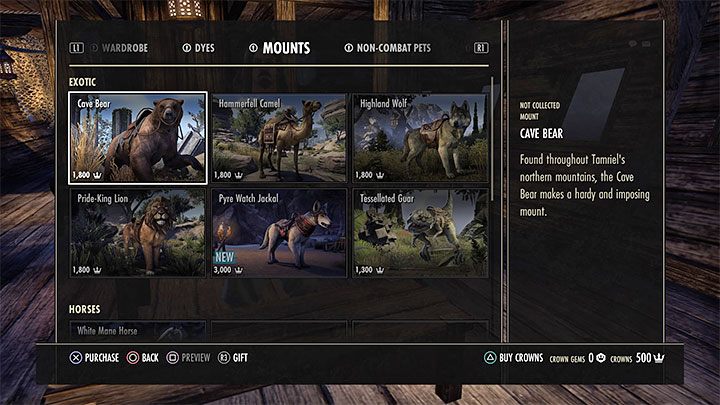 Jeszcze inna metoda zakłada zakupienie wierzchowca za korony w sklepie Crown Store - ESO: Własny koń - jak zdobyć? - The Elder Scrolls Online - poradnik do gry