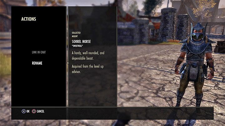 Każdy mount w grze oprócz nazwy informującej o jego rasie / odmianie posiada również swoje unikalne imię - ESO: Własny koń - jak zdobyć? - The Elder Scrolls Online - poradnik do gry