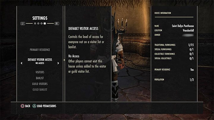 W trakcie pobytu w swoim domu możesz przejść do zakładki Settings po to żeby ustawić najważniejsze rzeczy na jego temat - ESO: Własny dom - jak kupić? - The Elder Scrolls Online - poradnik do gry