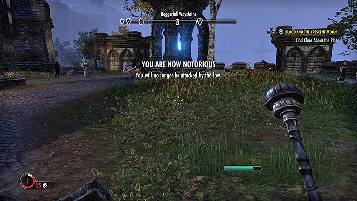 Po tym jak zgubisz pościg będziesz każdorazowo informowany o obniżeniu się rangi Infamy Meter - ESO: Justice System - przestępstwa, system kar - The Elder Scrolls Online - poradnik do gry