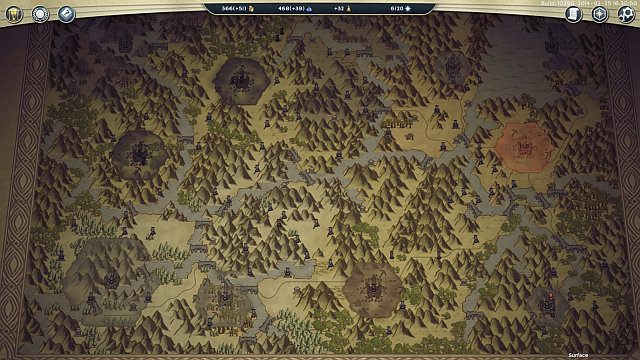 Mapa strategiczna po maksymalnym oddaleniu. - Budynki i miejsca na mapie strategicznej Age of Wonders III | Mapa świata - Age of Wonders III - poradnik do gry