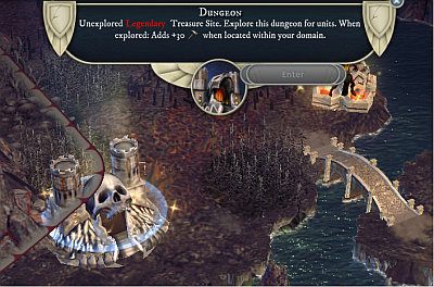 Odwiedzając dane miejsce możesz wejść do niego, po wybraniu opcji Wejdź, znajdując się na tym samym hexie, co dane miejsce - Budynki i miejsca na mapie strategicznej Age of Wonders III | Mapa świata - Age of Wonders III - poradnik do gry