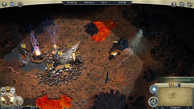 Stolica pierwszego przeciwnika znajduje się niemal w centrum podziemi. - Odrodzenie wiary | Kampania Elfiego Dworu w Age of Wonders III - Age of Wonders III - poradnik do gry