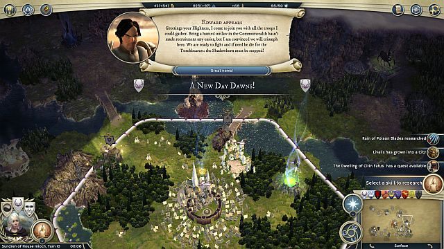 Machiny, które przyprowadzi Edward, na pewno się nie zmarnują. - Przeciwko cieniom | Kampania Elfiego Dworu w Age of Wonders III - Age of Wonders III - poradnik do gry