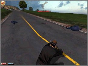 Wsiadamy do policyjnego radiowozu i spychamy trefniaka w przepaść - Misja 17 - Śmietanka na kawie | Mafia The City of Lost Heaven - Mafia: The City of Lost Heaven - poradnik do gry