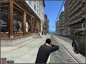 Jeśli przed barem jest spokojnie, wracamy tą samą drogą na podwórko - Misja 14 - Bon apetit! | Mafia The City of Lost Heaven - Mafia: The City of Lost Heaven - poradnik do gry