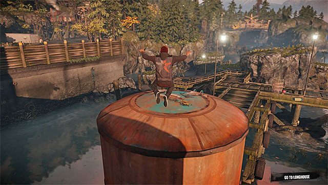 Nawet jeśli źle wymierzysz skok to szybko zostaniesz przywrócony na suchy ląd - Prolog - Delsin Rowe - Opis przejścia - inFamous: Second Son - poradnik, opis przejścia, miasto