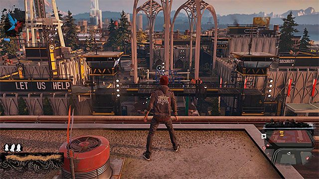 Podgląd wrogiej bazy - Seattle Centre - Trudniejsze aktywności - Miasto - inFamous: Second Son - poradnik, opis przejścia, miasto