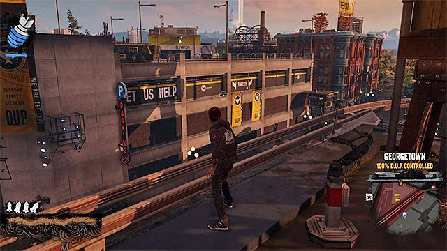 Podgląd wrogiej bazy - Georgetown - Trudniejsze aktywności - Miasto - inFamous: Second Son - poradnik, opis przejścia, miasto