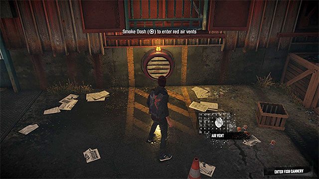 Wyrusz w stronę bramy wytwórni konserw i po ustaleniu, że jest ona zamknięta wysłuchaj tego co tutejsze postacie mają do powodzenia - Prolog - The Visitors - Opis przejścia - inFamous: Second Son - poradnik, opis przejścia, miasto