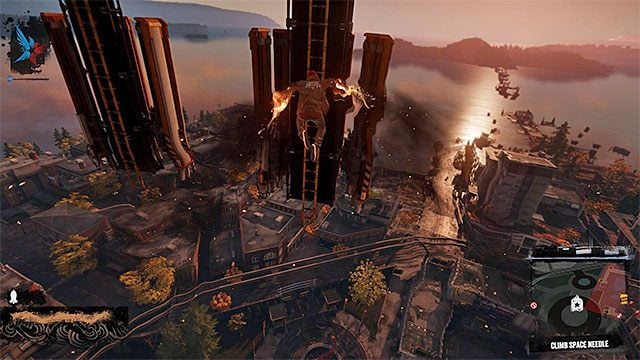 Musisz przytrzymać przycisk X żeby bezpiecznie dolecieć do drabinki - 3 - The Gauntlet - Opis przejścia - inFamous: Second Son - poradnik, opis przejścia, miasto
