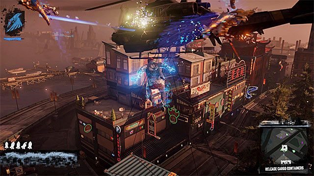 Używaj odpowiednich mocy Delsina żeby dolatywać do kolejnych kontenerów - 13a - Flight of Angels - Opis przejścia - inFamous: Second Son - poradnik, opis przejścia, miasto