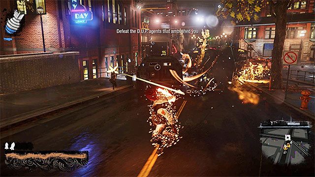 Uważaj na elitarnych wrogów, którzy pojawią się przy skrzyżowaniu - 15 - Quid pro Quo - odnalezienie Hanka - Opis przejścia - inFamous: Second Son - poradnik, opis przejścia, miasto 