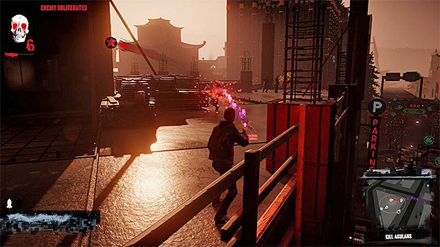 Pozostałych gangsterów najlepiej jest zlikwidować na najwyższym poziomie parkingu - 13b - Hunting the Hunters - Opis przejścia - inFamous: Second Son - poradnik, opis przejścia, miasto