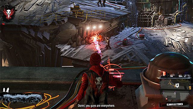 Atakuj widocznych w oddali wrogów - 17b - Kill Augustine - wspinaczka na szczyt wieży - Opis przejścia - inFamous: Second Son - poradnik, opis przejścia, miasto