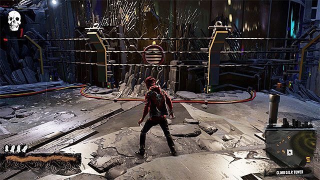 Nie śpiesz się z dotarciem w pobliże wieżowca D - 17b - Kill Augustine - wspinaczka na szczyt wieży - Opis przejścia - inFamous: Second Son - poradnik, opis przejścia, miasto