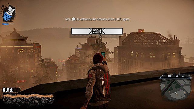 Po tym jak Delsin odzyska przytomność wysłuchaj do końca kolejnej rozmowy z Eugenem, która będzie dotyczyła użycia aplikacji do namierzania sygnału - 9 - The Fan - Opis przejścia - inFamous: Second Son - poradnik, opis przejścia, miasto