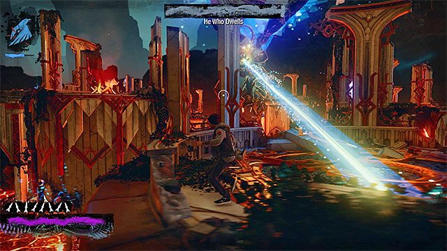 Za słupami nie będziesz niestety bezpieczny, bo mogą one zostać łatwo zniszczone przez anioła - Anioł (He Who Dwells) - Pojedynki z bossami - inFamous: Second Son - poradnik, opis przejścia, miasto