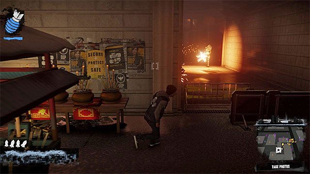 Uważaj na wroga z minigunem - Rozdział 2, część 1 - czynności do wykonania w grze - Tajemnice inFamous (inFamous Paper Trail) - inFamous: Second Son - poradnik, opis przejścia, miasto