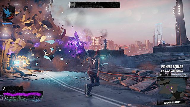 Używaj ataku Phosphor Beam, pamiętając też o regularnym uzupełnianiu zapasów ciężkiej amunicji - 8 - The Test - Opis przejścia - inFamous: Second Son - poradnik, opis przejścia, miasto