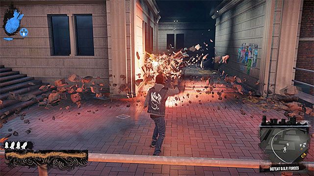Uważaj na elitarnych wrogów, ale nie zostawiaj sobie ich eliminacji na później - Downtown - Przejęcie kontroli - Miasto - inFamous: Second Son - poradnik, opis przejścia, miasto 