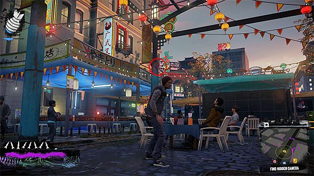 2) Ukryta kamera (Hidden Camera) - Poszukiwana kamera znajduje się w pokazanym na powyższym screenie miejscu - Rainier - Trudniejsze aktywności - Miasto - inFamous: Second Son - poradnik, opis przejścia, miasto