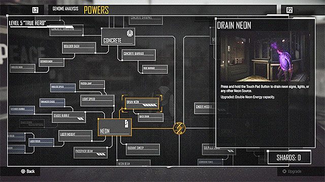 Drzewko umiejętności i mocy rozrasta się w miarę przechodzenia gry - Informacje wstępne - Umiejętności Delsina - inFamous: Second Son - poradnik, opis przejścia, miasto 