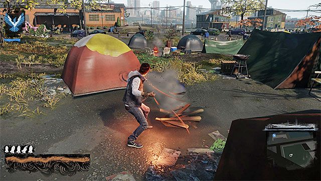 Do regenerowania zapasów dymu możesz wykorzystywać kominy, wraki samochodów czy niektóre ogniska - Dym (Smoke) - Umiejętności Delsina - inFamous: Second Son - poradnik, opis przejścia, miasto 