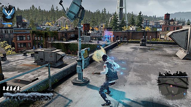 Moc Video możesz uzupełniać pobierając energię m.in. z telewizorów, komputerów i anten odnajdywanych na dachach budynków - Video - Umiejętności Delsina - inFamous: Second Son - poradnik, opis przejścia, miasto